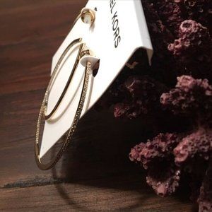 Michael Kors Gold Diamond Pave Large Hoop Earrings